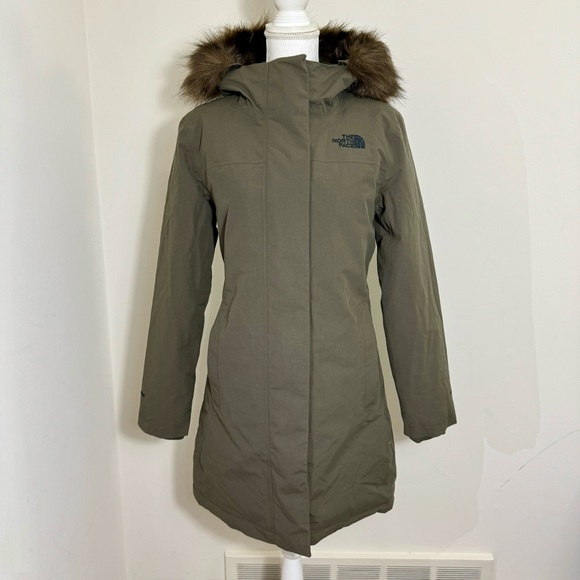 The North Face Women’s Arctic Parka New Taupe Green Down Coat Sz XS S M L XL XXL - Picture 1 of 11